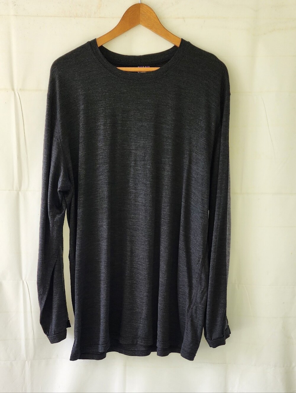 Ibex Long Sleeve Wool Crewneck Shirt Charcoal XXL